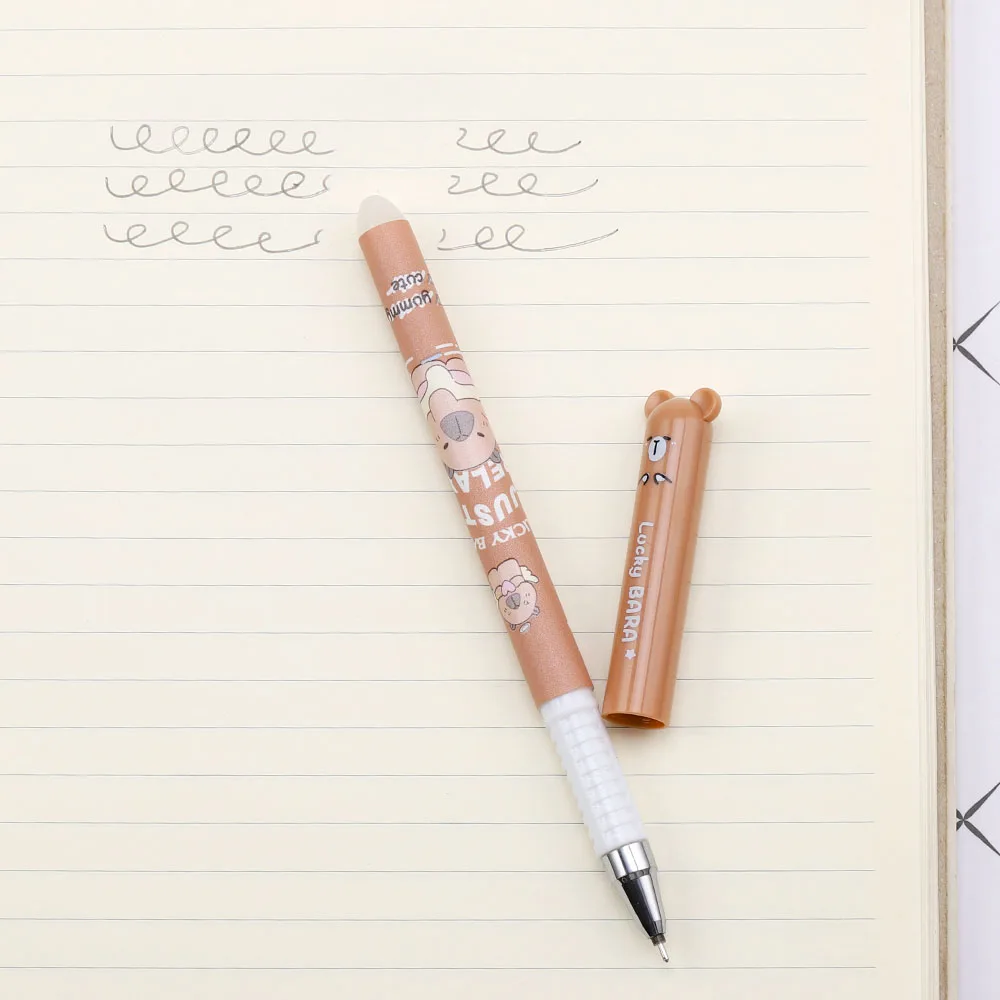 4 Pieces Cartoon Cute Kawaii Capybara Unicorn Erasable Pen Creative School Office Gel Pens Stationery