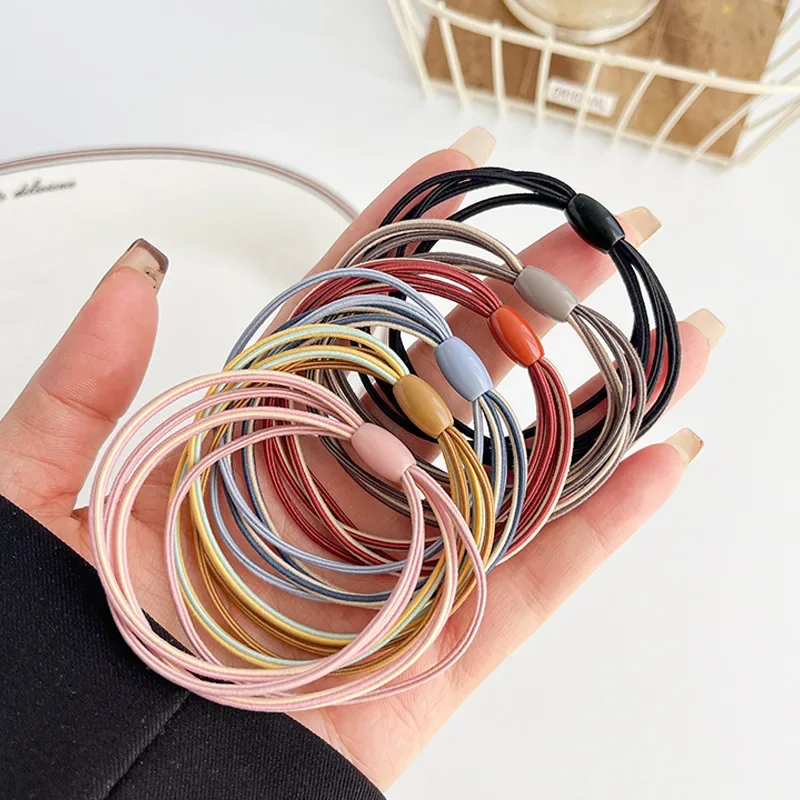 

5PC Minimalist and Versatile Good High Elasticity Hair Ties for Women Girls Ponytail Holder Hair Rings Rope Accessories