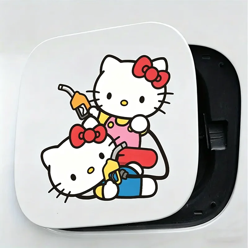 Funny Cartoon Sanrio Hello Kitty Kuromi Melody Cinnamon Sticker Car Body Window Fuel Tank Cap Decal Decoration for All Cars