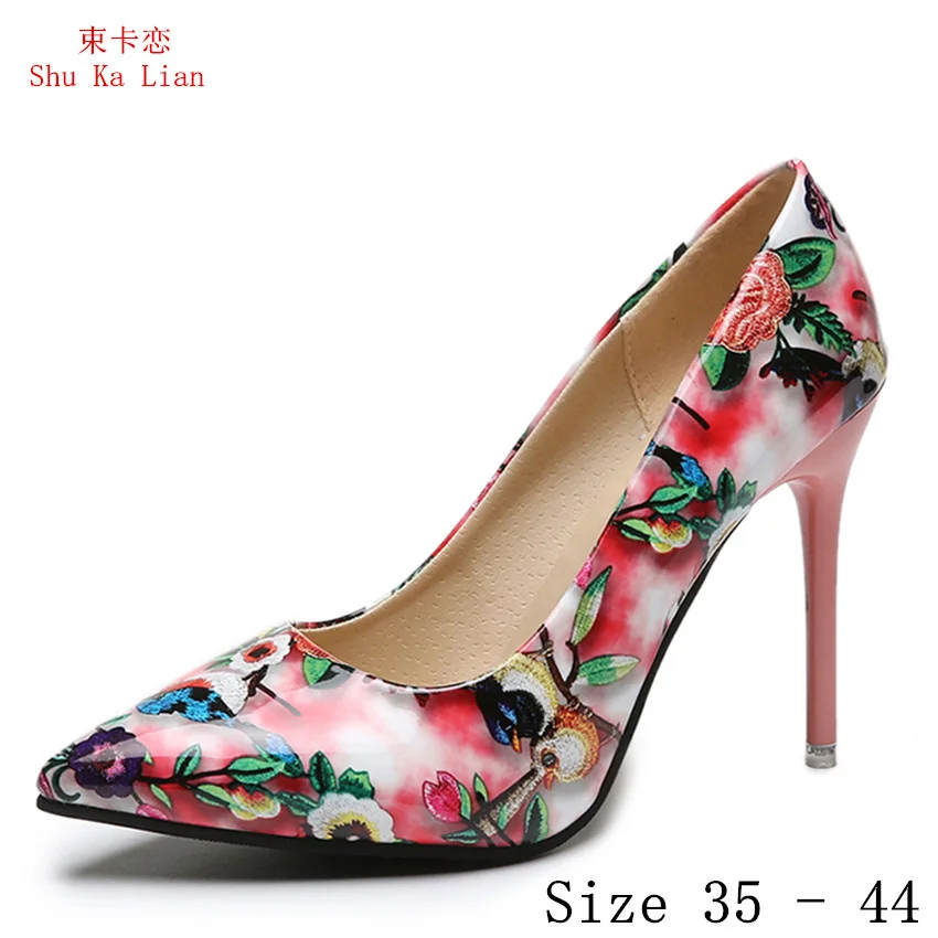 

High Heels Women Pumps 10 CM High Heel Shoes Stiletto Woman Party Wedding Shoes Kitten Heels Plus Size 35 - 44