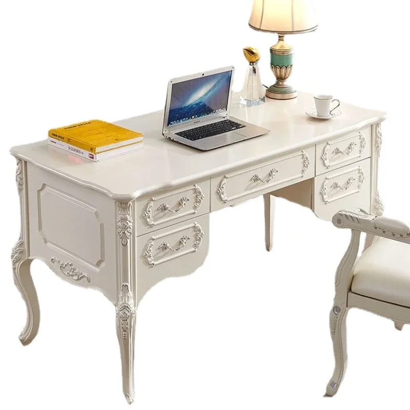 

TLL Desk Chair Solid Wood Desk Home High-End Study White