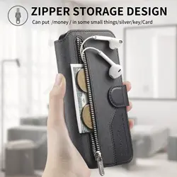 Custodia Flip di Lusso - Copertura per Portafoglio Dettagliabile 2-in-1 con Cerniera