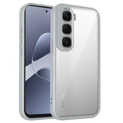 Clear Shockproof Silicone Phone Case with PC Back and TPU Bumper for Infinix hot 60i 4g (Gray)