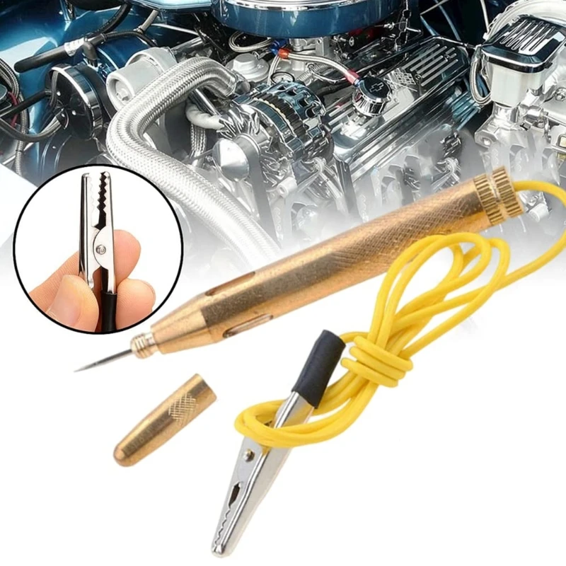 

Automobile Circuit Tester, 6-24V Test Light with Alligators Clip Steel Probe Vehicle Circuits Low Light Tester