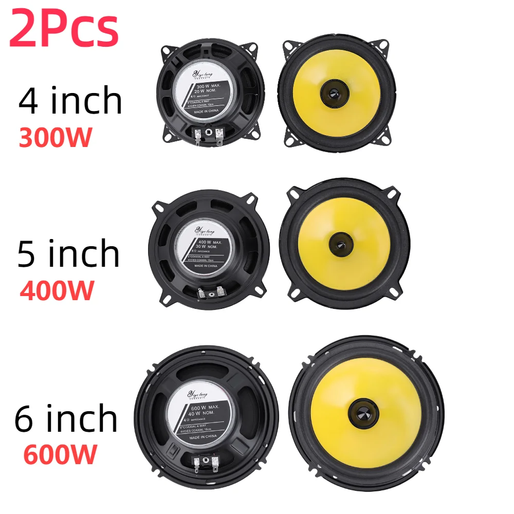 Car Coaxial Speakers 2Pcs 4/5/6Inch HiFi Ultra-thin Modified Full Range Frequency Loudspeakers