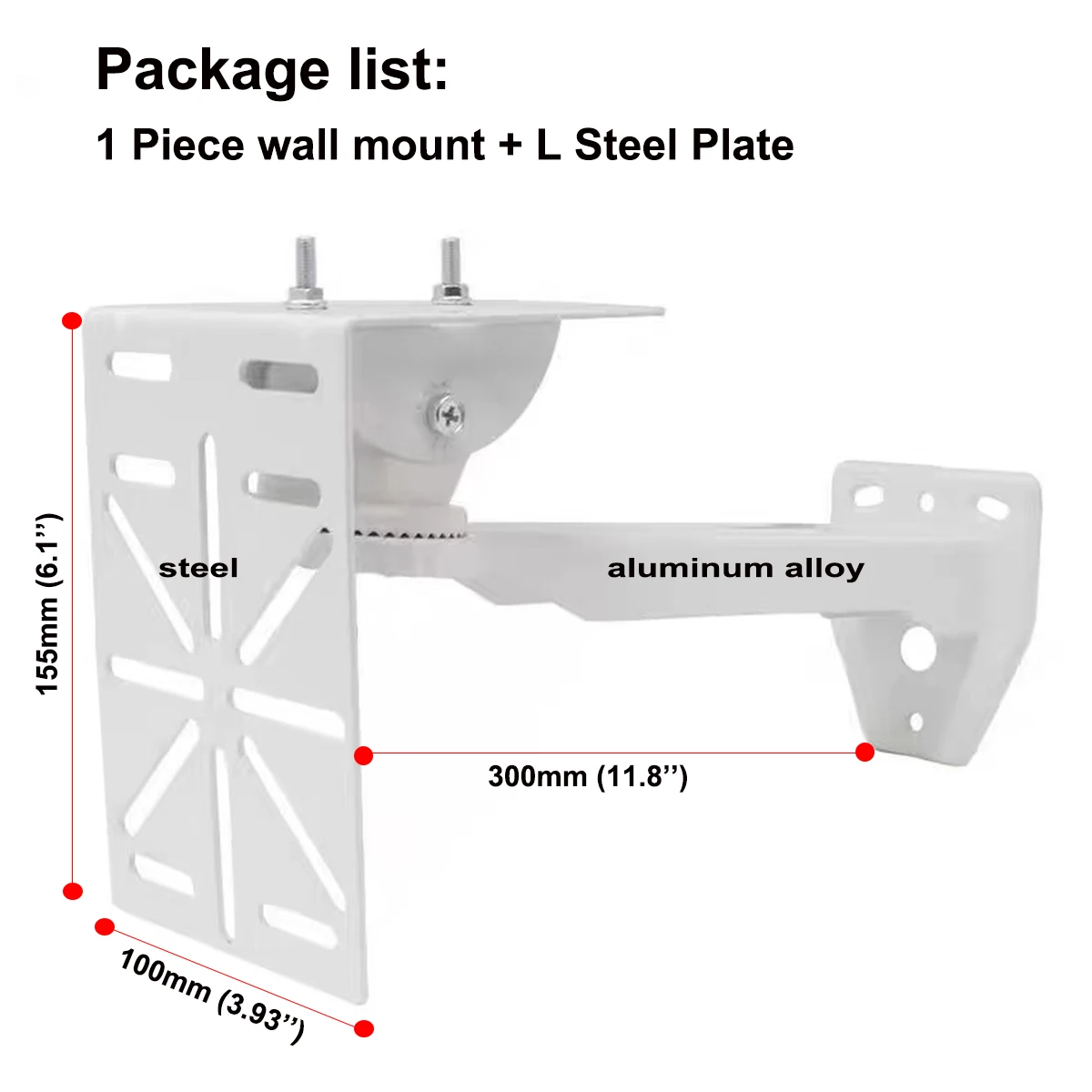 Monitoring Hoop Bracket Outdoor Exterior Wall/ Corner Mount Bracket Vertical Pole Mounts Holder Support for CCTV Security Camera