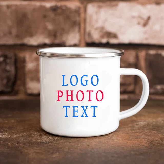 맞춤형 나이 에나멜 커피 머그잔, 가족 사진 디자인, DIY 컵, 친구 생일 선물