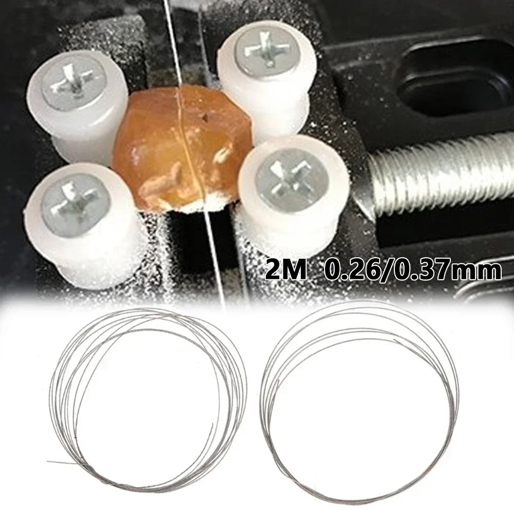 2pc 1M Diamond Cutting Wire Saw Blades For Jade Glass Rock Marble Granite Stone Glass Cutting Wire Saw Cutter 0.26/0.37mm Part