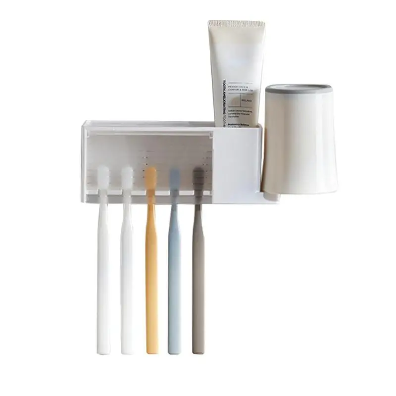 

Wall Toothbrush Holder For Bathroom Drying Holder Wall Mounted Toothpaste Squeezer For Bathroom Organizer Bathroom Accessories