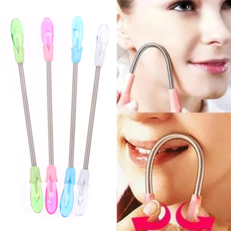 1Pcs Facial Hair Remover Spring Spring Epilator Threading Tool For Women Face Chin Cheek Mustache Upper Lip Hair Remover 2