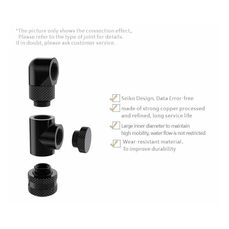 Bykski 3-way Cc-te3-x-v2 g1 Thread Thread tipo t Encaixes de Cobre Adaptadores Acessórios do Refrigerador de Água Multi-canal - Imagem 4