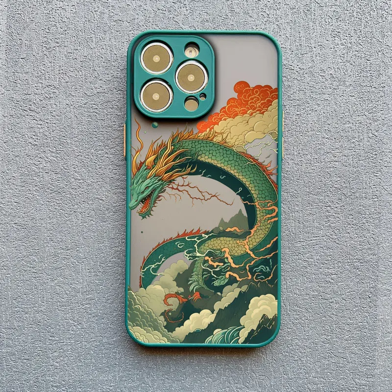 Luxury Fashion East Dragon Sea Wave INS Phone Case Cover