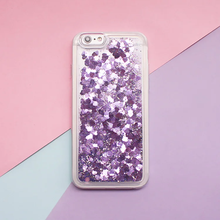 Sparkling Liquid Quicksand Glitter Stars Silicone Phone Case