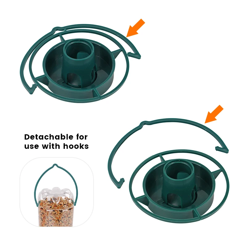 Recycle Empty Soda Bottle Top Bird Feeder Automatical Feeding Outdoor Hanging Feeding Tray 5pcs