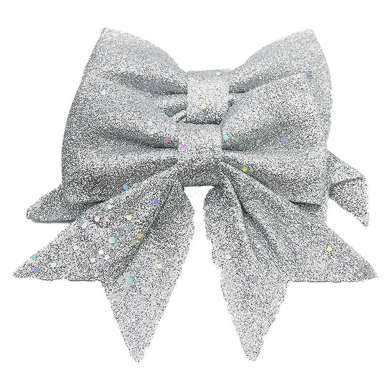 (2 Pcs/bag) 12.5cm Christmas Bow New Year's Cute Pearl Cotton Sequin Bows Headband Decoration Holiday Celebration DIY Production