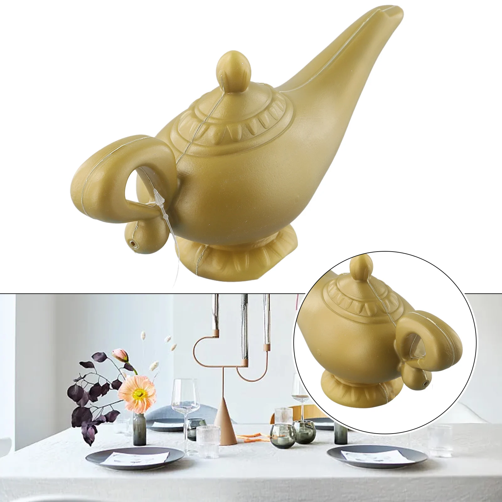 Aladdin Genie Lamp Costume Props Halloween Christmas Tea Pot Cartoon Genie Lamp Home Party Ornament 6