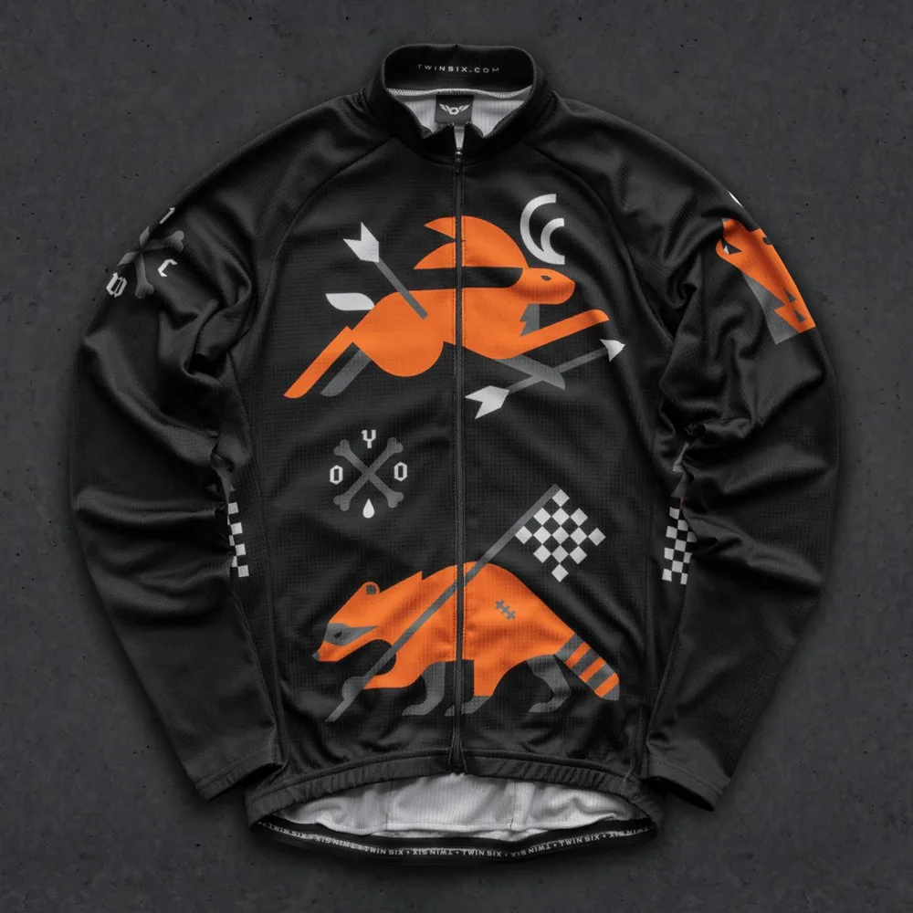 thumbnail image 1 of Twin Six 6 - Maillot de ciclismo para hombre, ropa de ciclismo de manga larga fina para exteriores, primavera y otoño, chaqueta ligera, 1 of 5