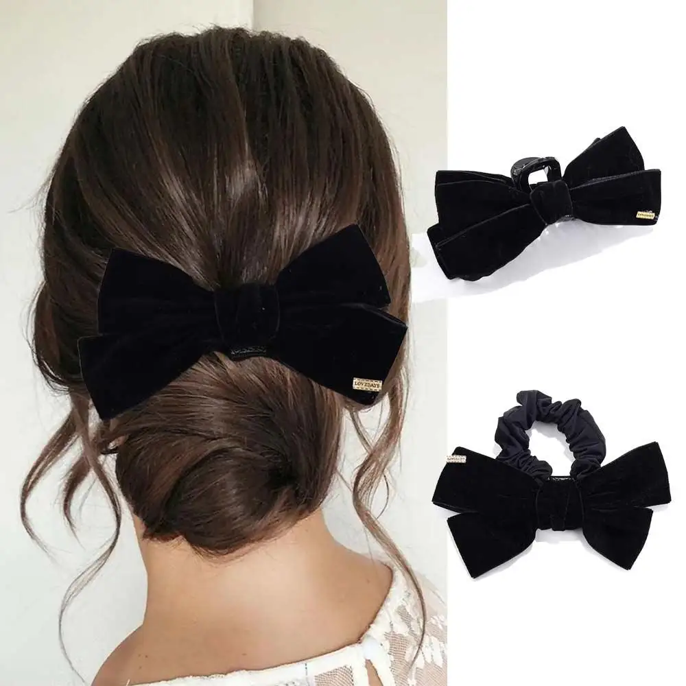 

Clip Headdress Velvet For Women Headwear Ponytail Holder Korean Style Hair Rope Hair Crab Clip Hair Accessories Bow Hair Claw