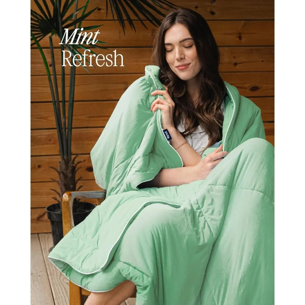 Cooling Comforter, Blanket for Hot Sleepers, All Season Bedding To Keep Cool for Night Sweats, Breathable Lightweight Blanket