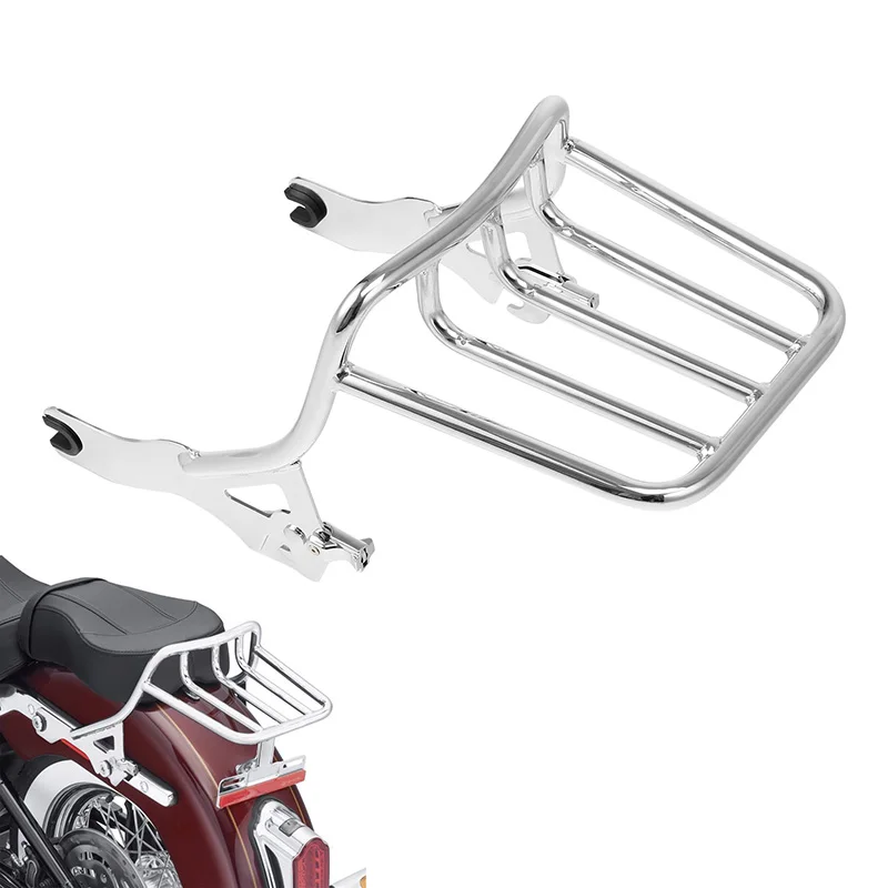 

Motorcycle Detachable Two-Up Luggage Rack For Harley Deluxe FLDE Heritage Classic 114 FLHCS Softail Slim FLSL Street Bob FXBB 23