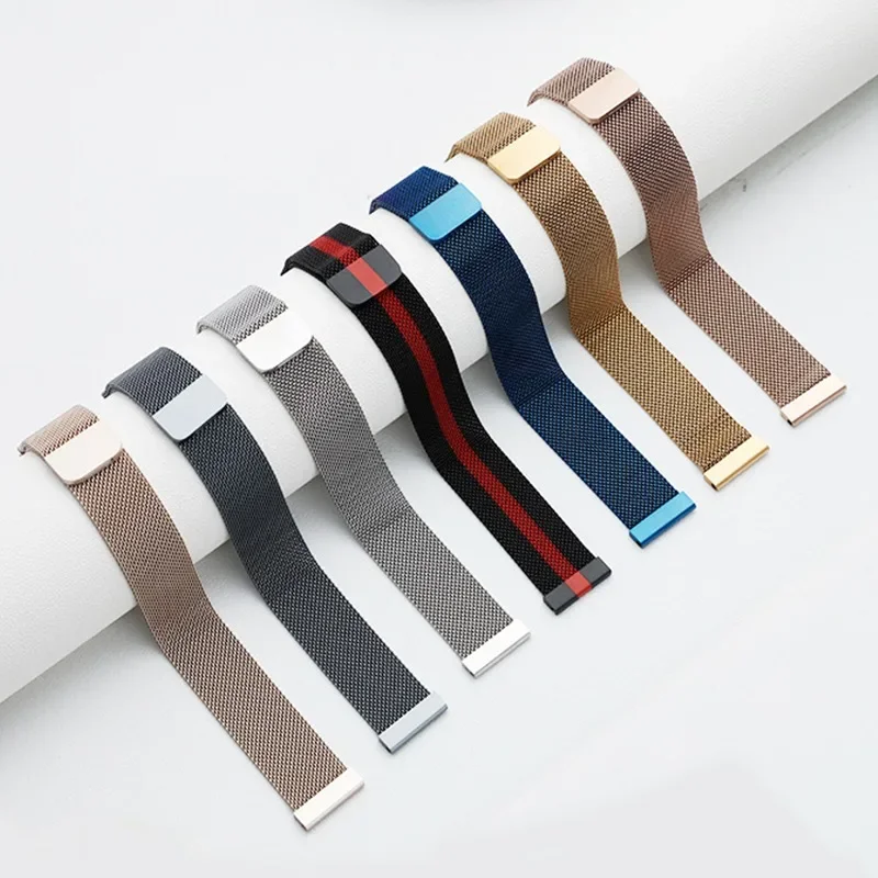 Elegant Milanese Mesh Strap, 20mm & 22mm, Stainless Steel Wristband