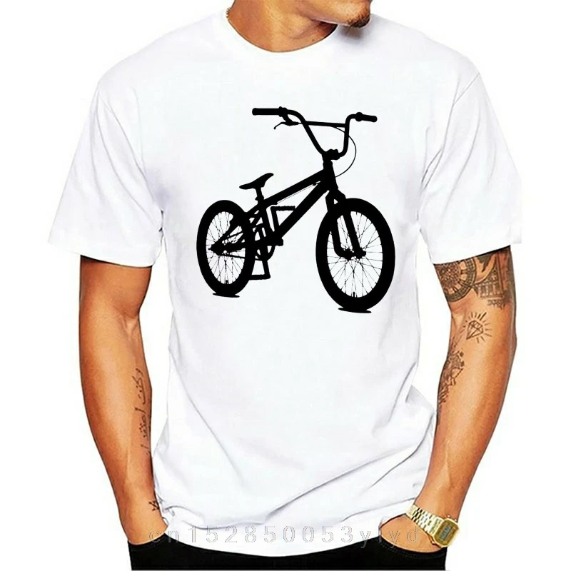 Bmx Silhouette Mens T-Shirt Bike Stunt Bicycle Cycle Freestyle Fashion Divertente Confortevole Assorbimento Del Sudore Girocollo Traspirante