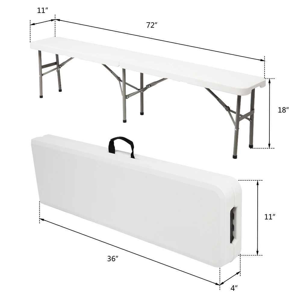 6FT Outdoor Courtyard Foldable Bench 2
