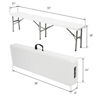 6FT Outdoor Courtyard Foldable Bench 2