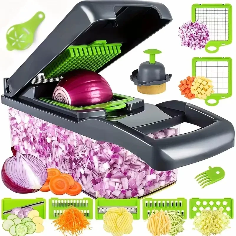 14/16 in 1 Multifunctional Vegetable Chopper Slicer Shredder Basket Fruit Slicer Potato Shredder Carrot Grind Gadgets vegetable chopper