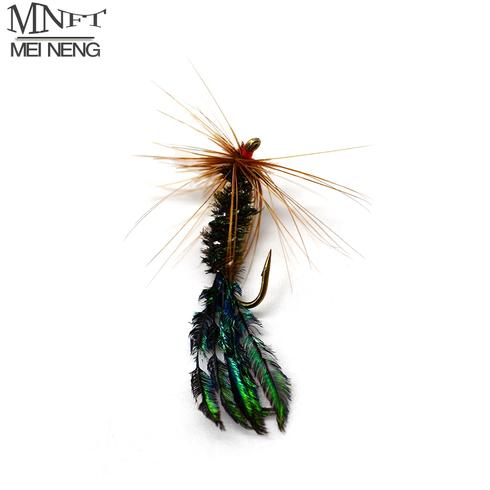 MNFT 10PCS Olive Green Zugbug Nymph Fly Trout Fishing Flies Peacocks  Feather Tail Fly Fishing Hook 10#