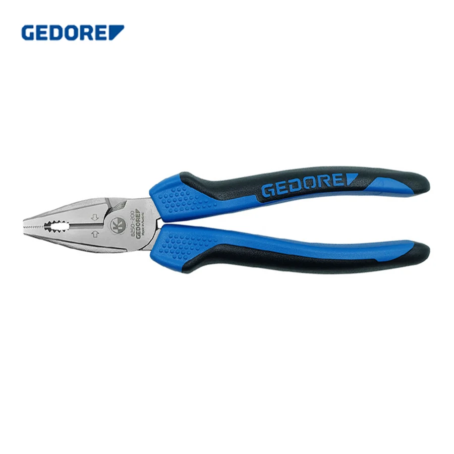 

GEDORE Tool 8250-200 JC High leverage Power Combination Pliers 200 mm Heavy Duty Side Cutting Pliers for Wire and Cables