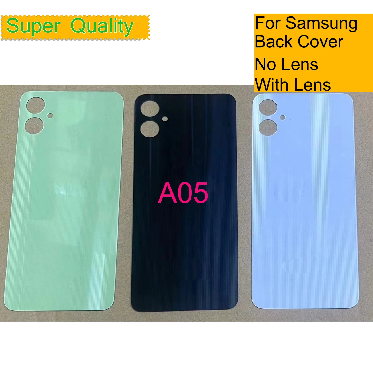 

10Pcs/Lot For Samsung Galaxy A05 A055 SM-A055F Housing Back Cover Case Rear Battery Door Chassis Housing Body Replacement