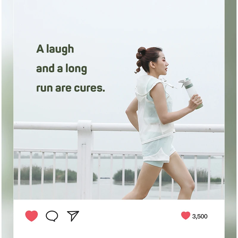 Portable Sports Spray Bottle Clear Water Bottle Bpa Free Tool, For School Gym Travel For Girls Boys 500Ml