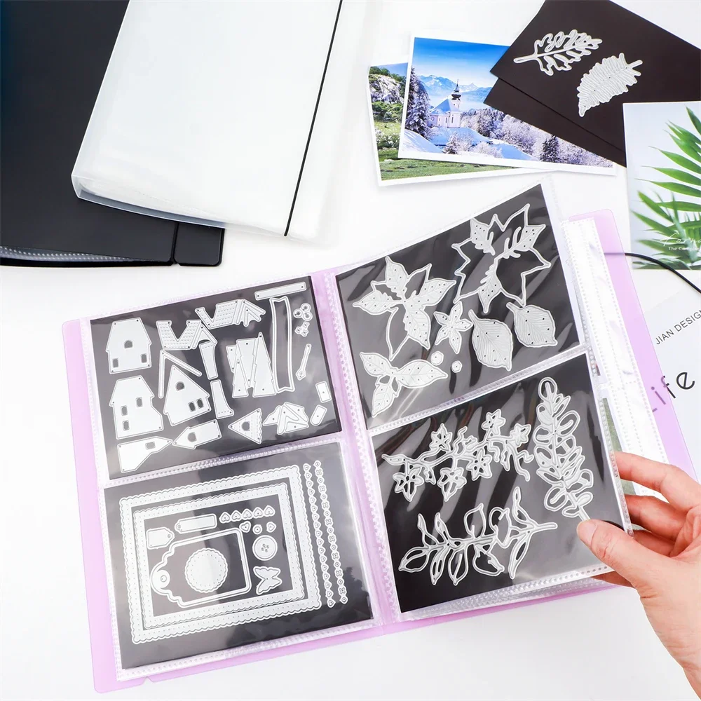80 pockets/20 pages Large Clear Sticker Photo Storage Album For Stamp Cutting Dies Storage Book Organizer Folder DIY Tool New