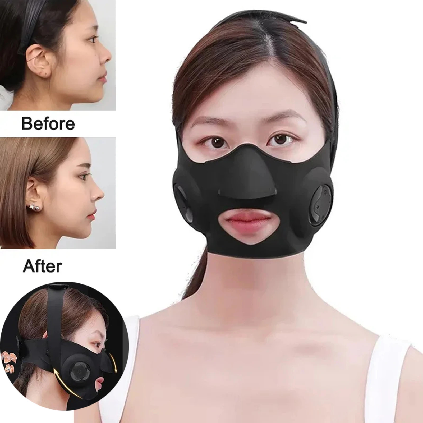 Double Chin Reducer Chin Lifting Belt Sagging Skin Face Lift V Shaped Contour Tightening Strap Anti-Wrinkle Chin Up