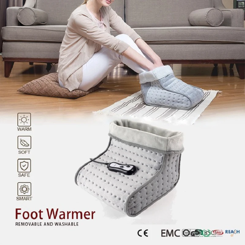 220v Eu Plug Electric Heating Foot Pad Massage Winter Foot Warmers Mat