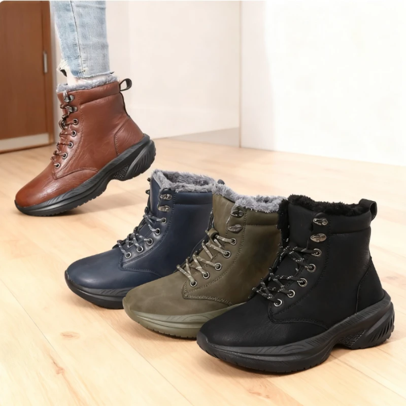 Retro Women's Boots for Winter Warmth Fashion Solid Color Anti Slip Plush Snow Boots Minimalist Casual Outdoor Women's Sneakers