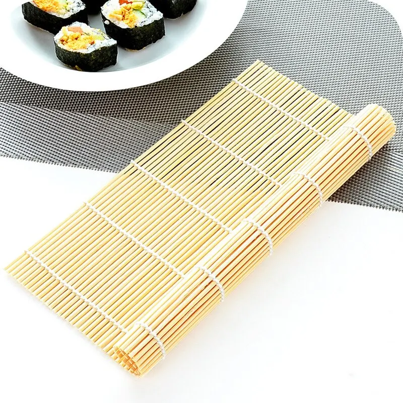 1pc Random Bamboo System Sushi Mat,Non-stick Sushi Rolling Roller Hand  Maker Sushi Tools Onigiri Rice Roller Bamboo Cooking Accessories