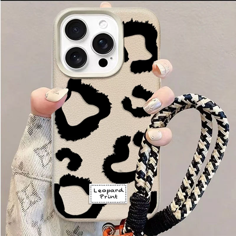 Leopard Print Lanyard Phone Case