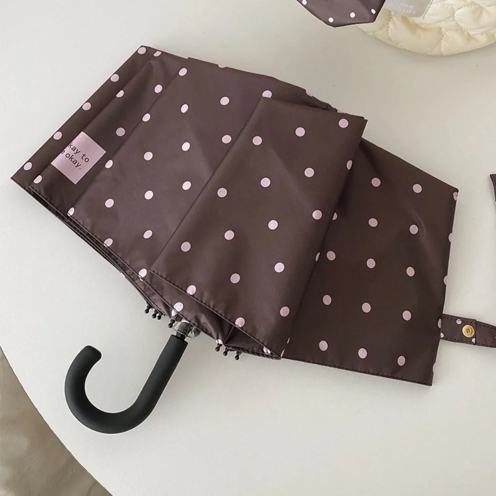 Compact UV Protection Polka Dot Folding Umbrella