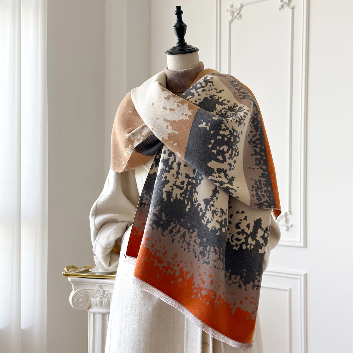 2025 Luxury Winter Cashmere Scarf Women New Design Warm Pashmina Blanket Poncho Scarves Female Print Shawl Thick Foulard Bufanda