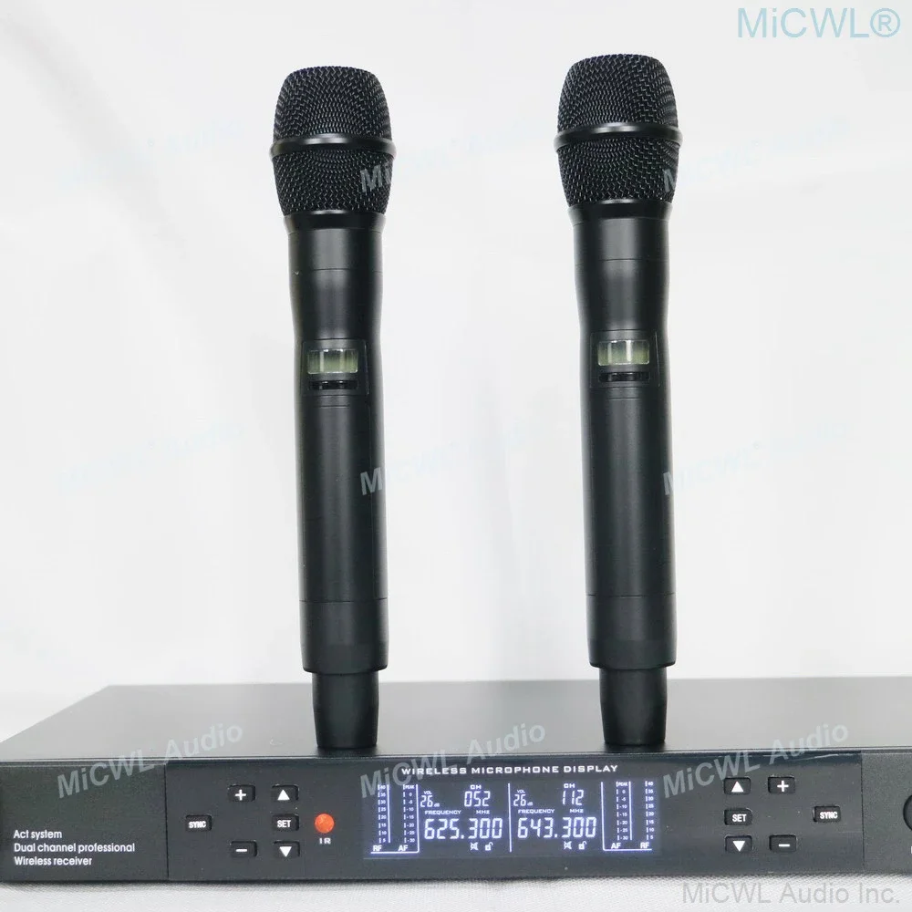 Pro UR4D Beta87 듀얼 채널 디지털 무선 마이크 수신기 시스템 H4 J4 530-580 MHz 트루 다이버시티 마이크로폰