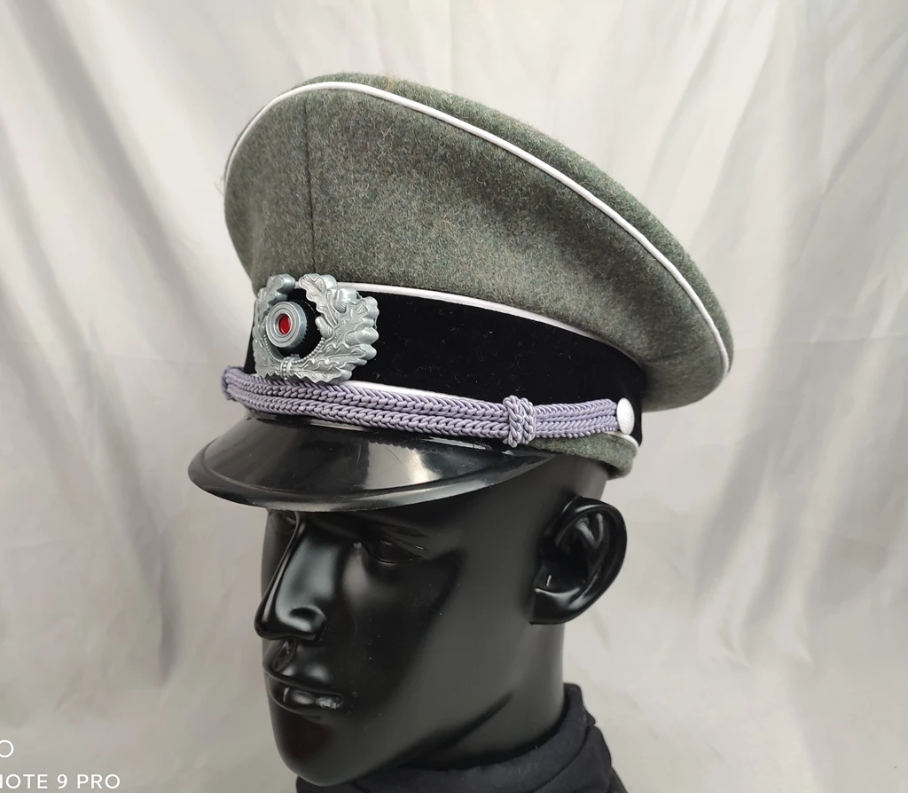armyshop2008 WWII German Waffen Elite Infantry officer Visor cap Wool