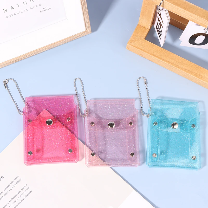 Mini make-up bag cute sequined transparent lipstick bag pink key chain make-up case cosmetic bag
