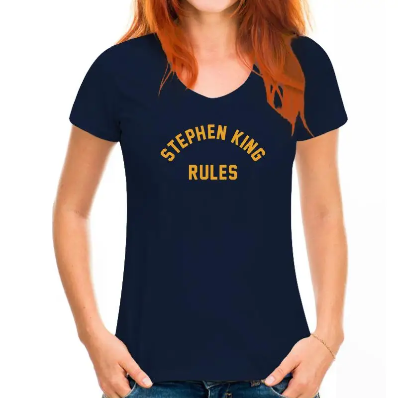 thumbnail image 1 of Stephen King Rules Stranger Red Shirt Things Shirt, 1 of 5