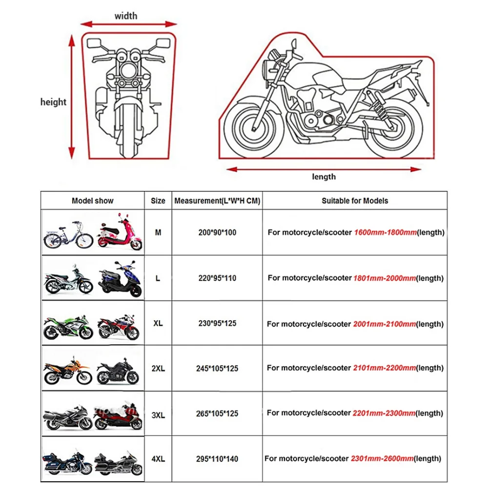Motorcycle Scooter Cover Waterproof Dustproof UV Protective Outdoor All Season Rain Cover motorcycle cover,scooter cover