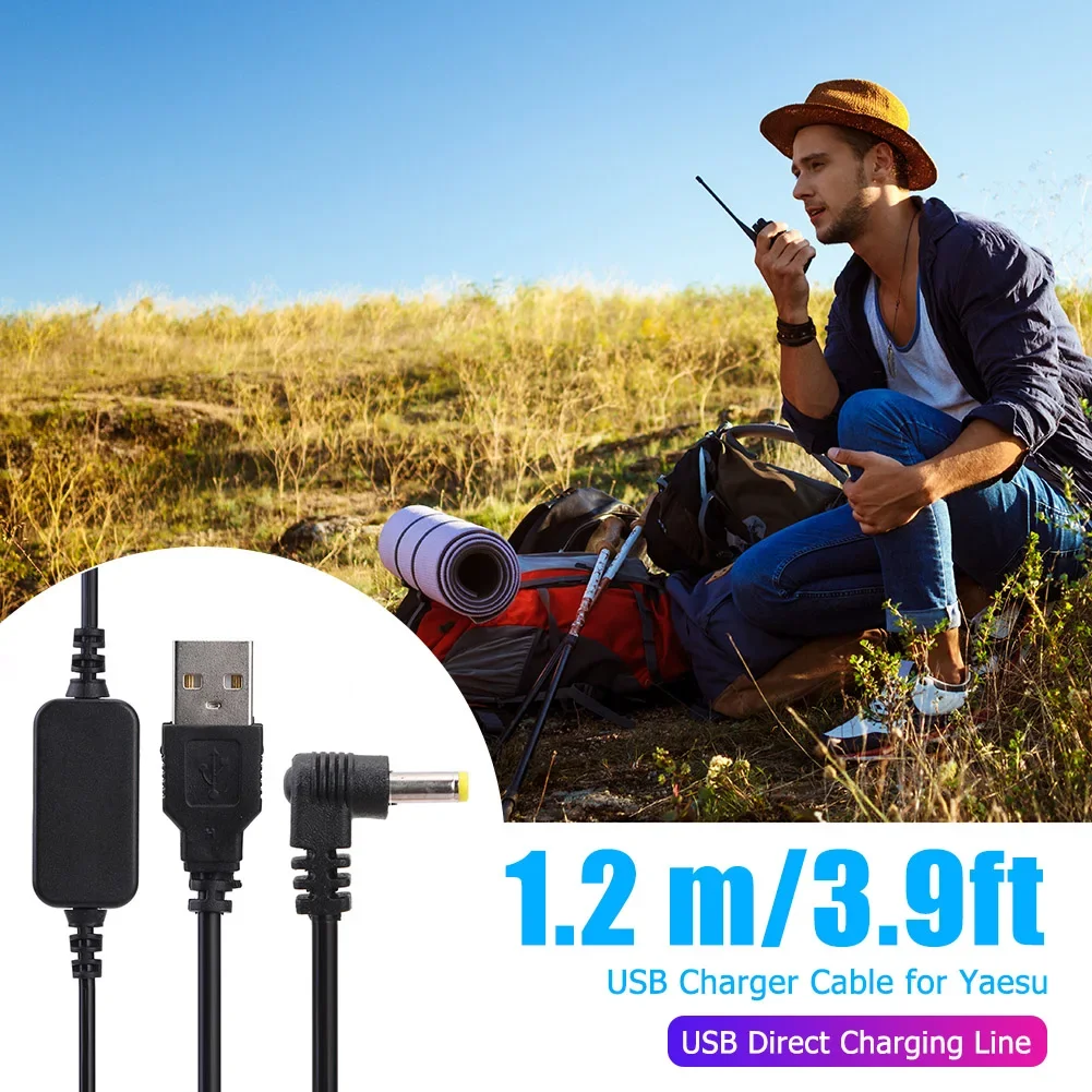 DC4.0x1.7mm USB Charge Wire Power Supply Input DC 5V 1.0-2.4A for Yaesu VX-6R VX7R FT60R VX177 Radio Walkie Talkie