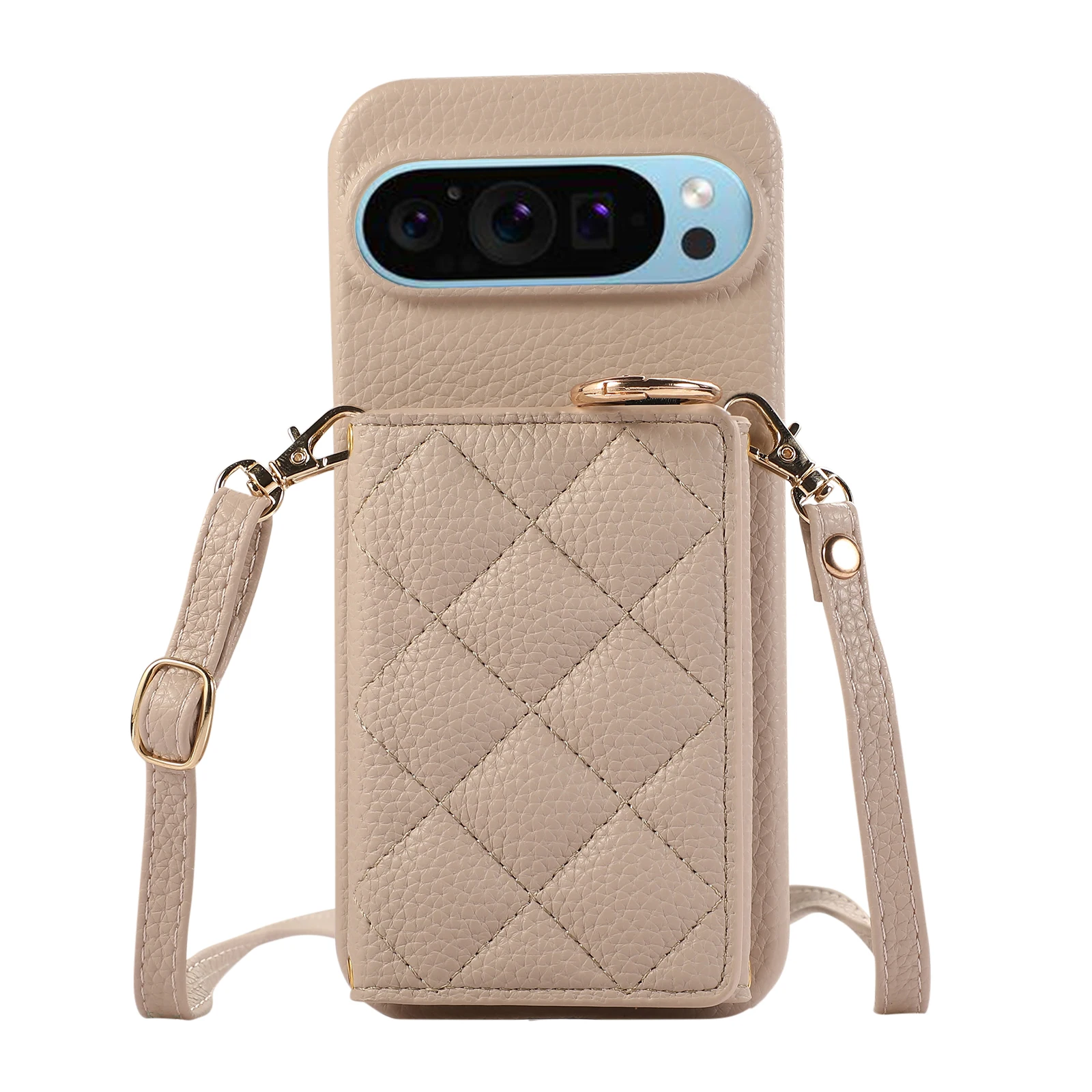 Crossbody Leather Wallet Case with Card Slot and Ring Holder