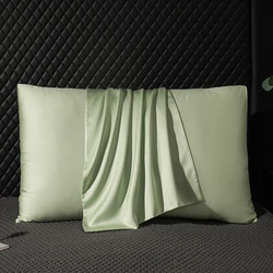 Luxurious Pure Mulberry Silk Pillowcase - 100% Natural Silk Pillow Cover - 65x65cm 2pc (Light Green)