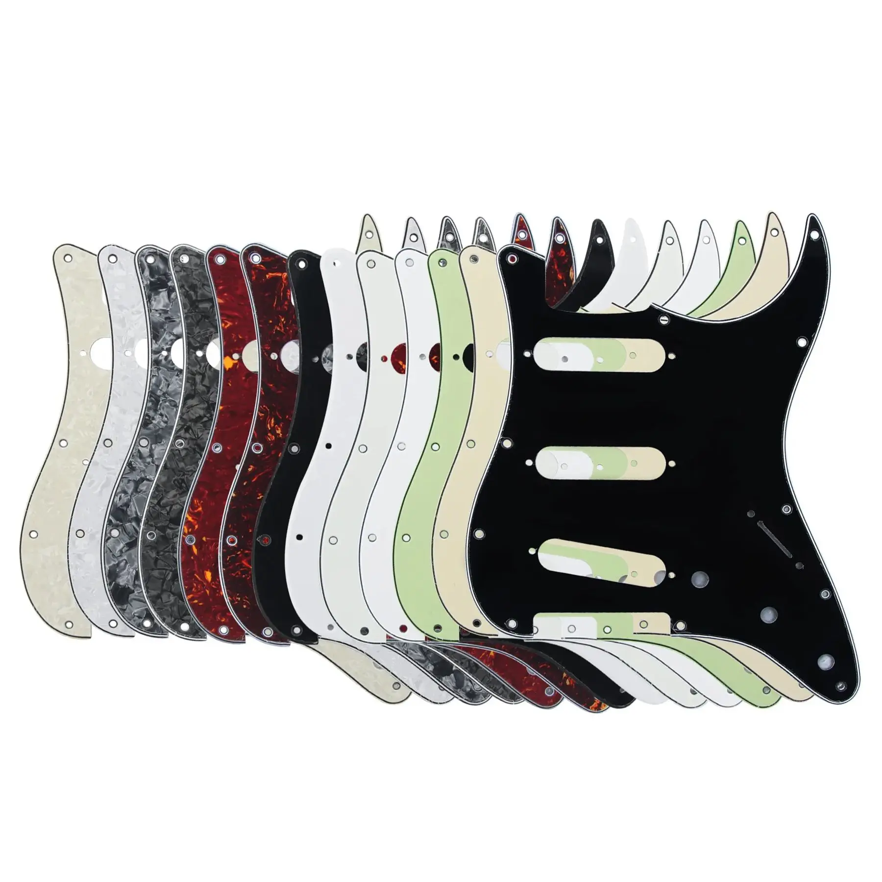 FLEOR SSS 11-Loch-Gitarren-Schlagbrett ST-Kratzplatte mit Schrauben für Gitarrenzubehör, 13 Farben zur Auswahl